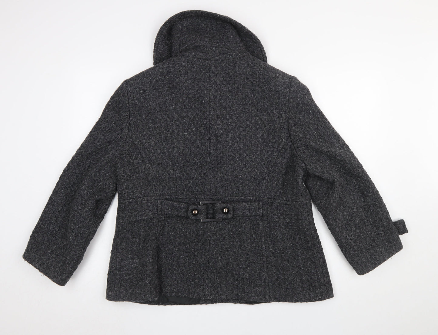 Red Herring Women’s Grey Wool Blend Short Pea Coat Size 18
