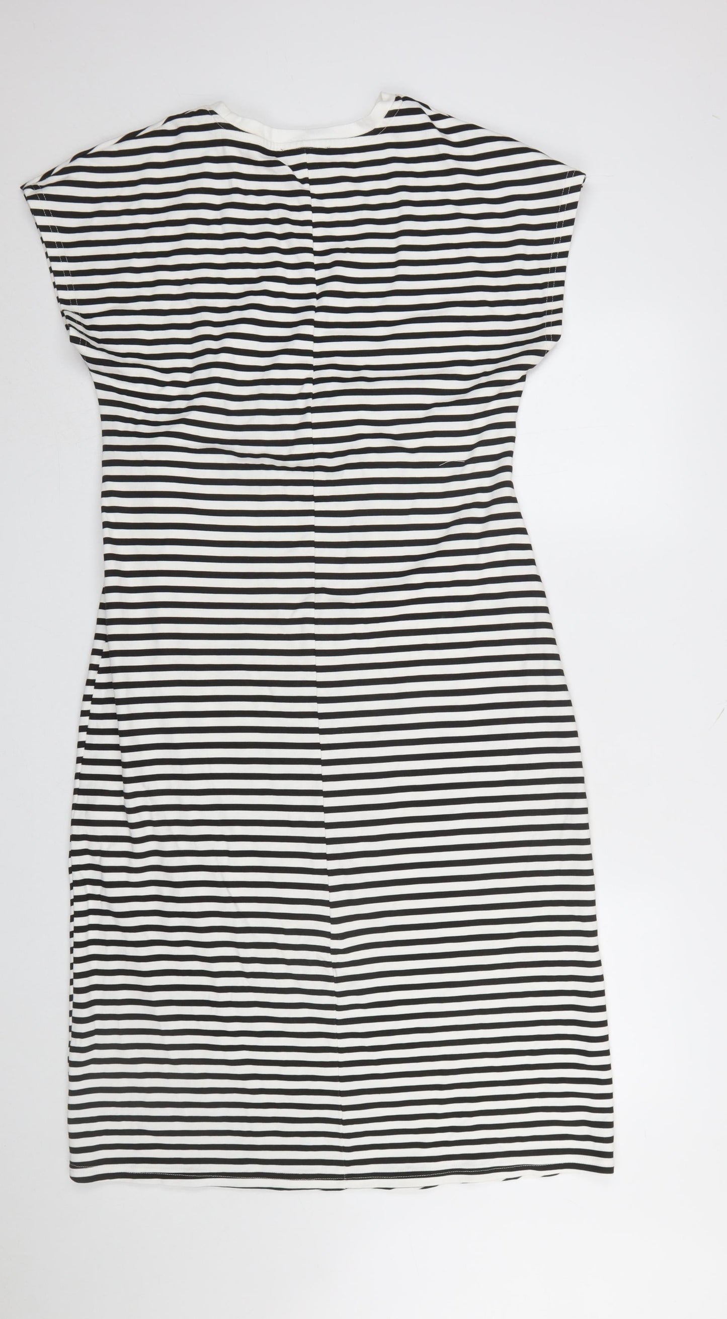 Dunnes Women’s Black White Striped Cotton T-Shirt Dress Size 12