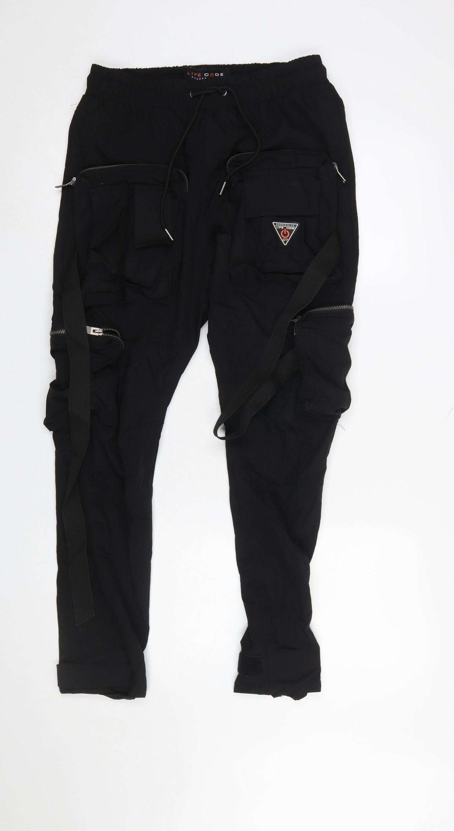 Life Code Progressive Women's Black Cargo Nylon Jogger Trousers Size S