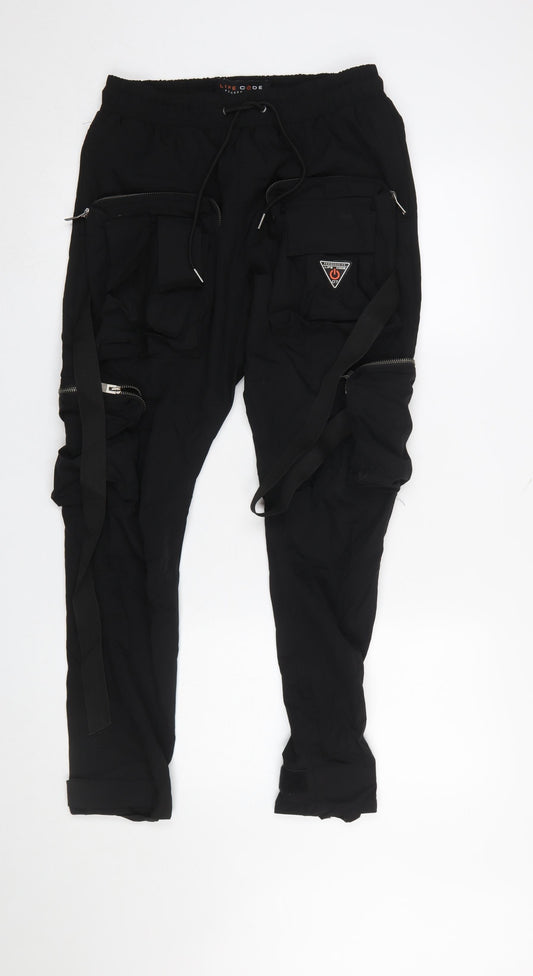 Life Code Progressive Women's Black Cargo Nylon Jogger Trousers Size S