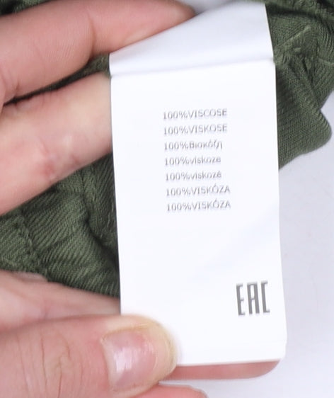Hailys Women's Khaki Green Cargo Trousers XL Viscose Elastic Waist