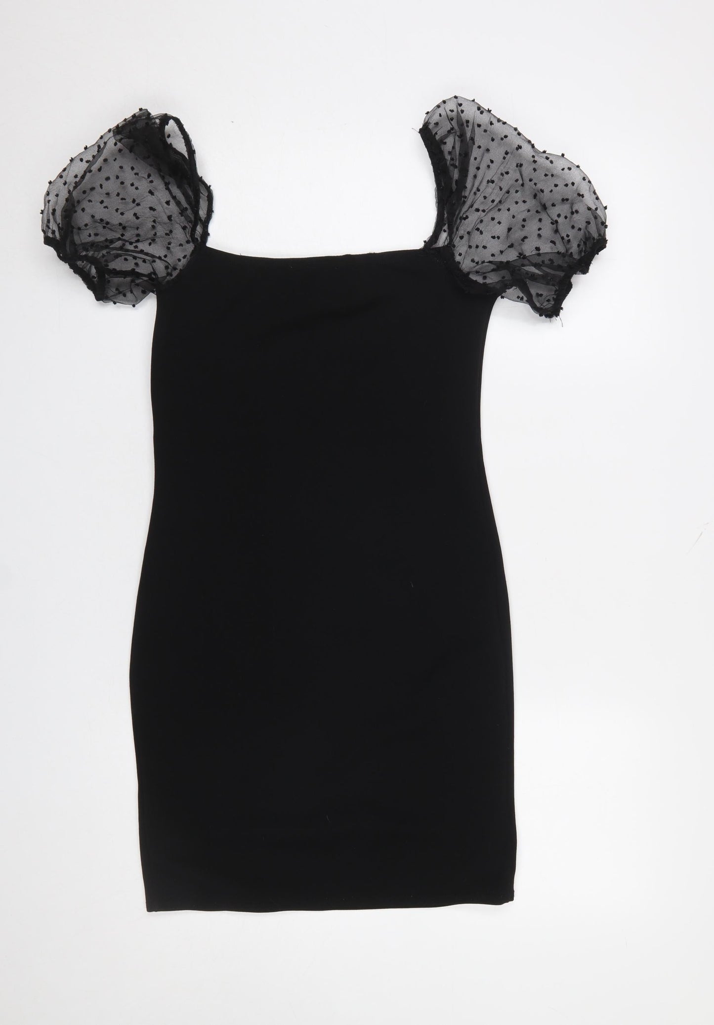 New Look Women’s Black Size 12 Bodycon Puff Sleeve Dress
