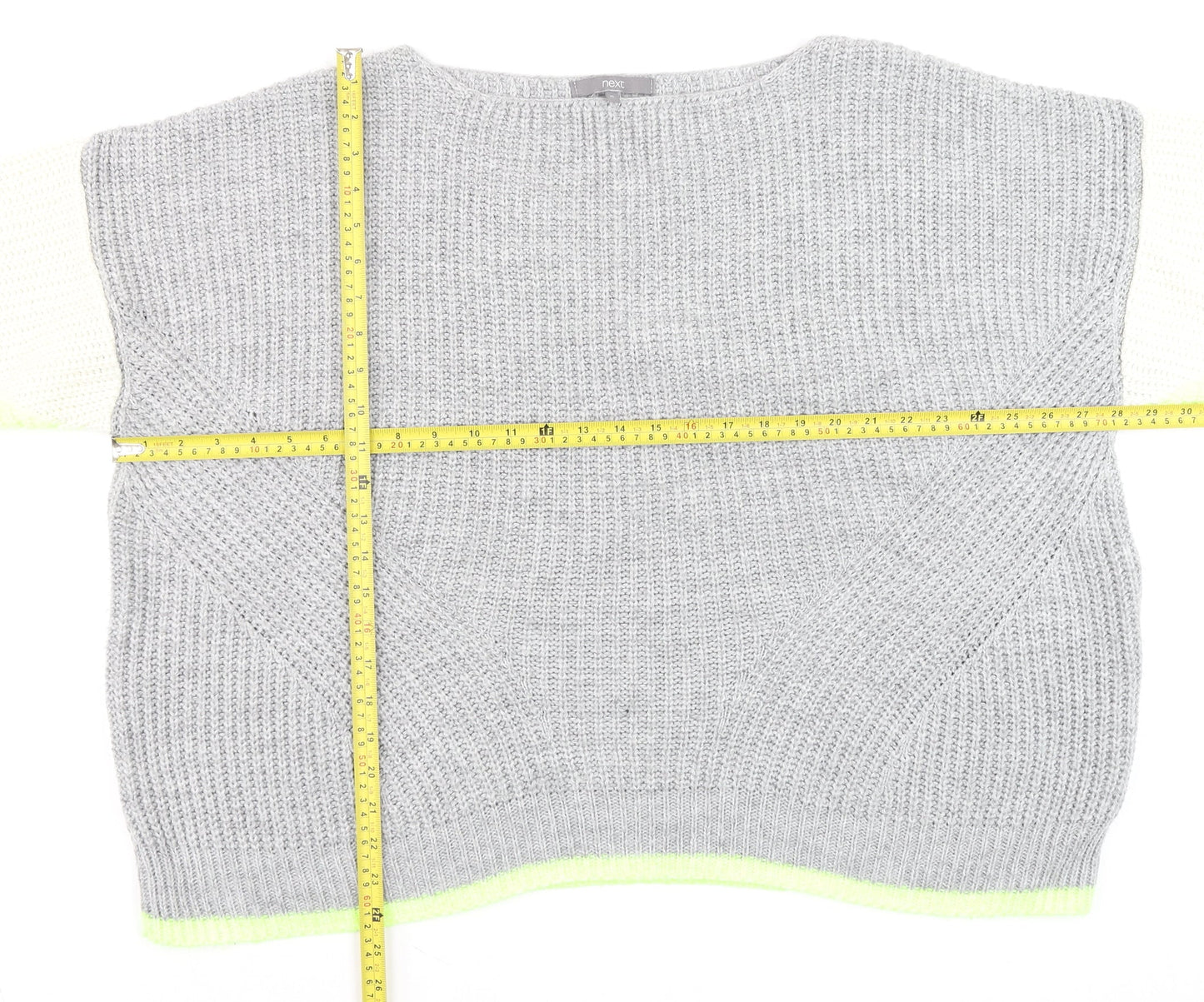 Next Men's Grey XL Chunky-Knit Crew Neck Jumper
