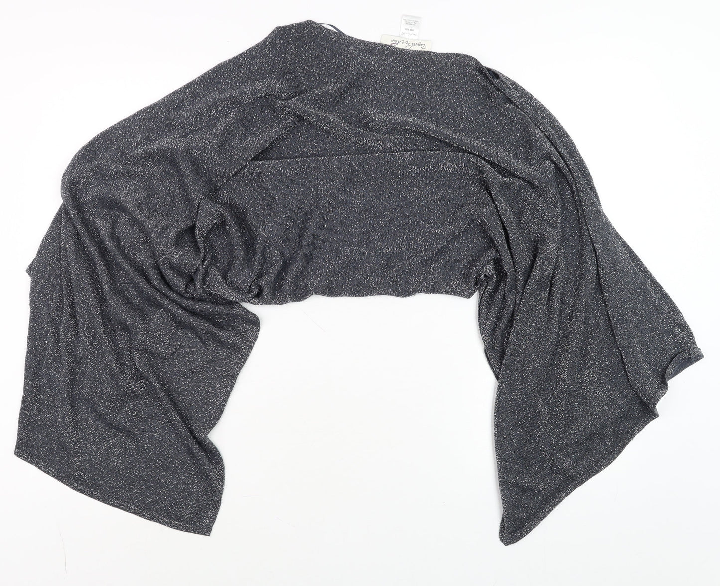 Damsel in a Dress Womens Grey Glitter Batwing Wrap Blouse One Size