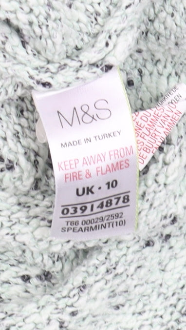 Marks and Spencer Women’s Green Chunky-Knit Relaxed Jumper Size 10