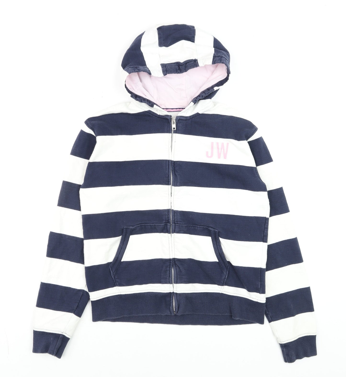 Jack Wills Teens Navy & White Striped Full Zip Hoodie 14-15Y