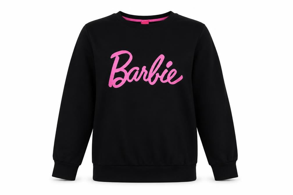 Barbie Girls Black Cotton Pullover Sweatshirt 10 Years Long Sleeve