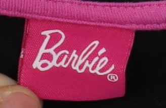 Barbie Girls Black Cotton Pullover Sweatshirt 10 Years Long Sleeve