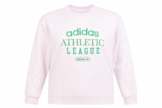 Adidas Women Pink Athletic League Sweatshirt UK 14 Crew Neck Pullover