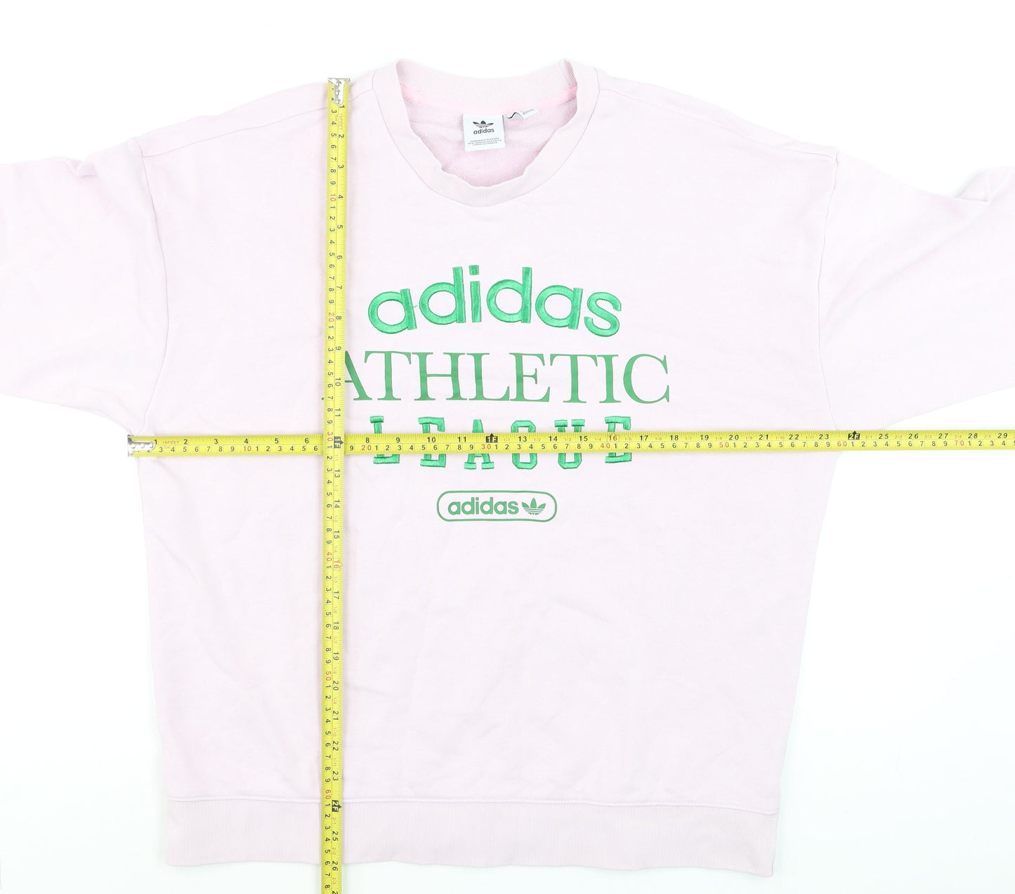 Adidas Women Pink Athletic League Sweatshirt UK 14 Crew Neck Pullover