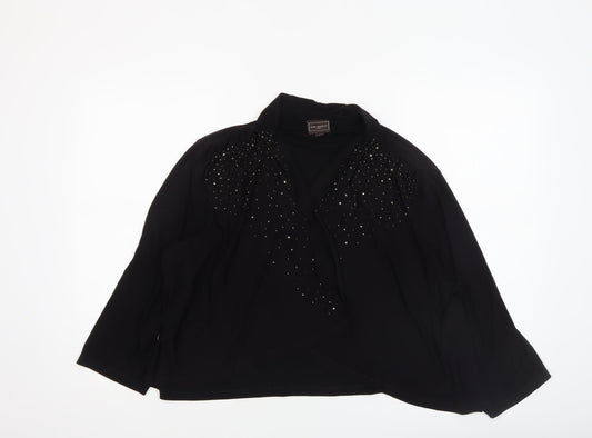 Ann Harvey Women's Black Beaded Chiffon Jacket Size 2 Formal Evening
