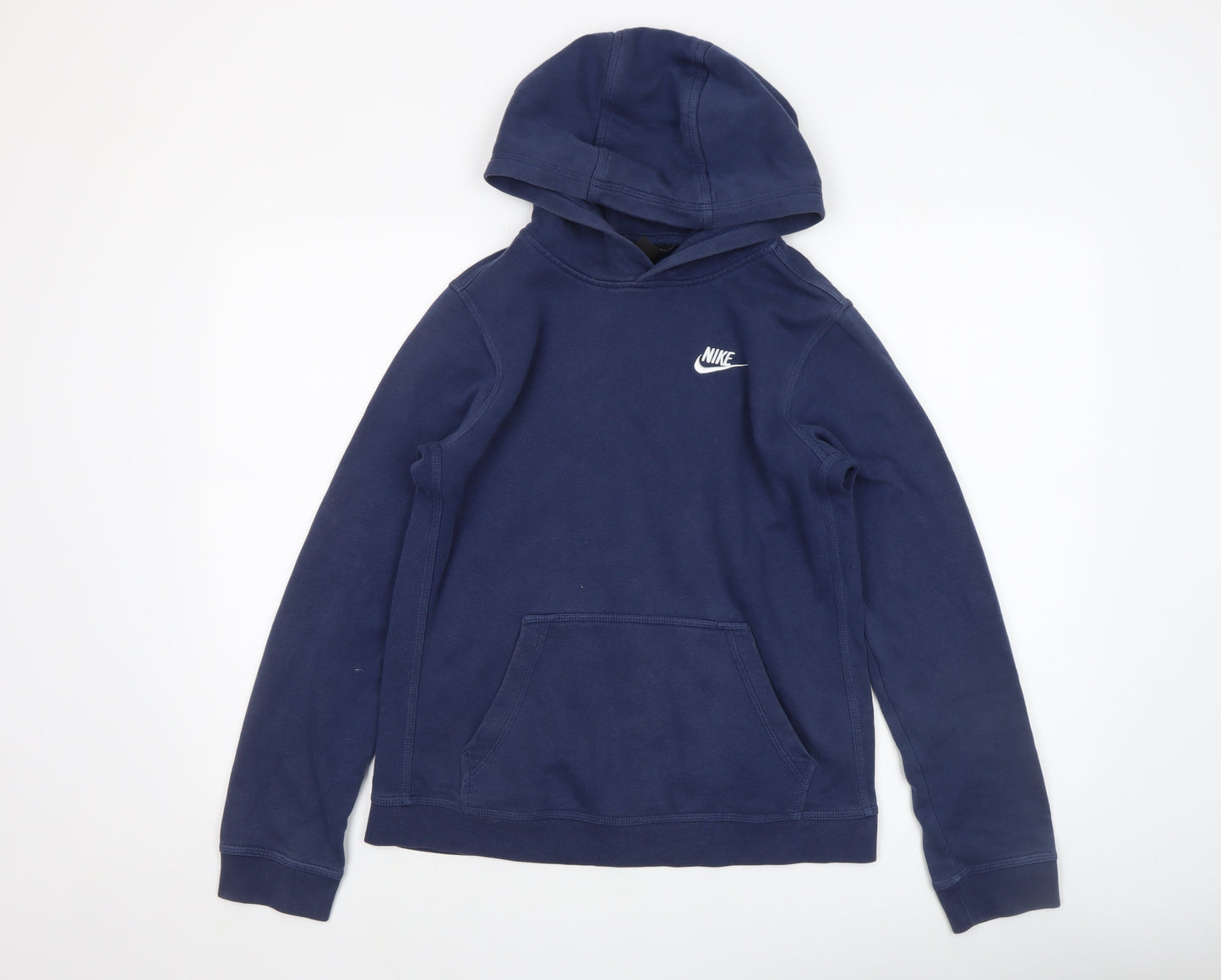 Nike Boys Navy Blue XL Pullover Hoodie with Logo and Kangaroo Pocket