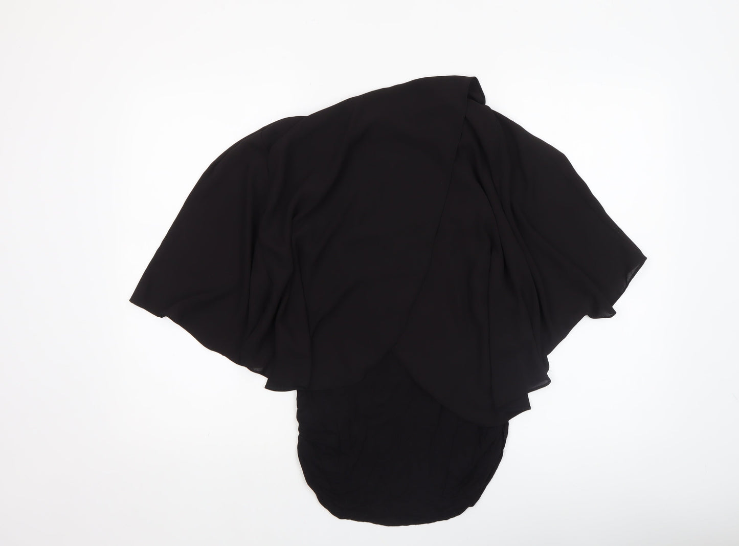 Dunnes Women’s Black Wrap Chiffon Blouse Short Sleeve Size S