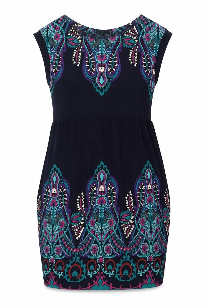Warehouse Womens Multicoloured Bohemian Shift Dress Size 10