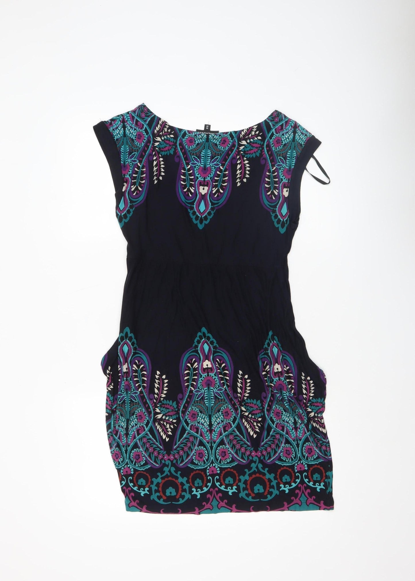 Warehouse Womens Multicoloured Bohemian Shift Dress Size 10