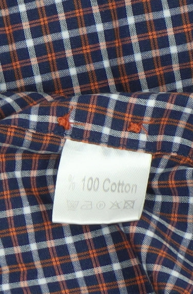 Benetti Men's Blue Checked Short Sleeve Button-Up Shirt L Slim Fit