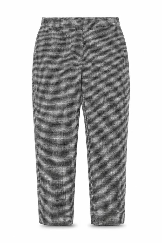 H&M Women’s Grey Check Slim Tapered Trousers UK 8 Viscose Blend