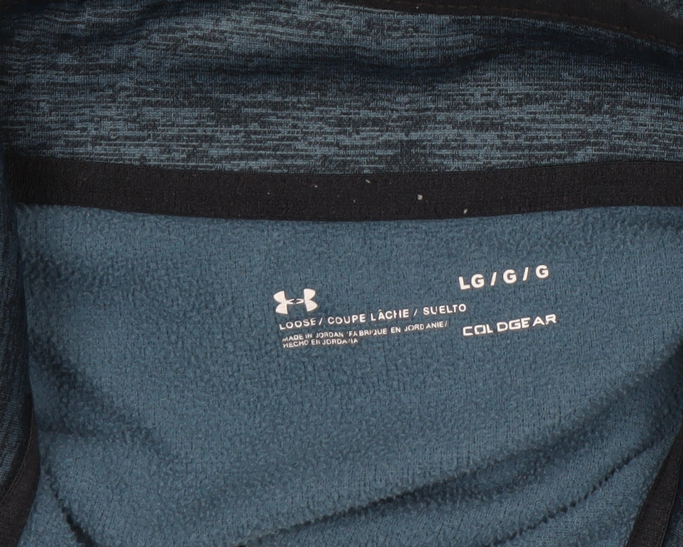 Under Armour Men's Blue 1/2 Zip Pullover Sweatshirt Size L ColdGear Fleece