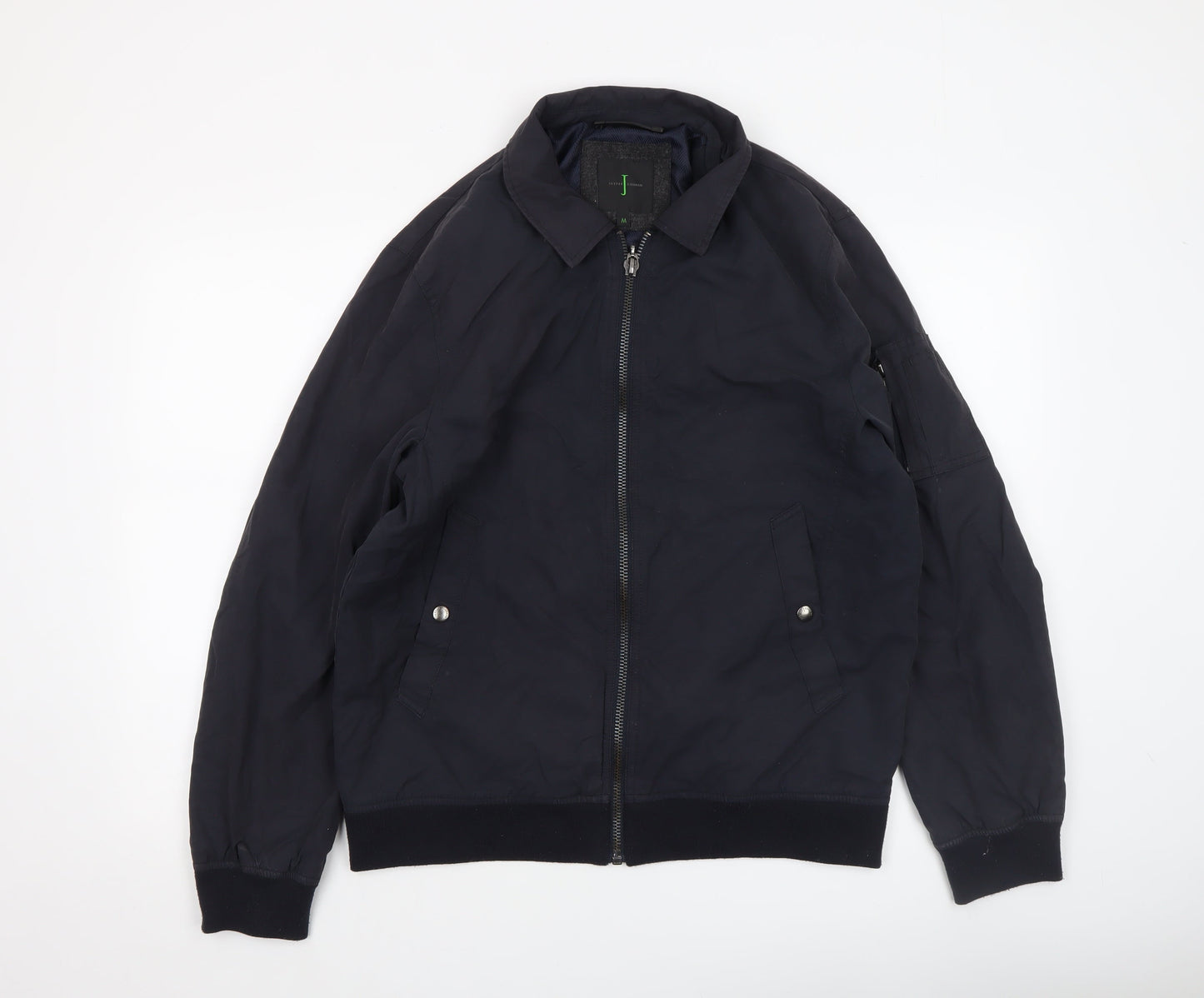 Jasper Conran Men's Black Bomber Jacket Size M Cotton Blend