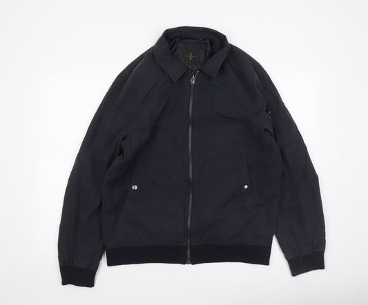 Jasper Conran Men's Black Bomber Jacket Size M Cotton Blend
