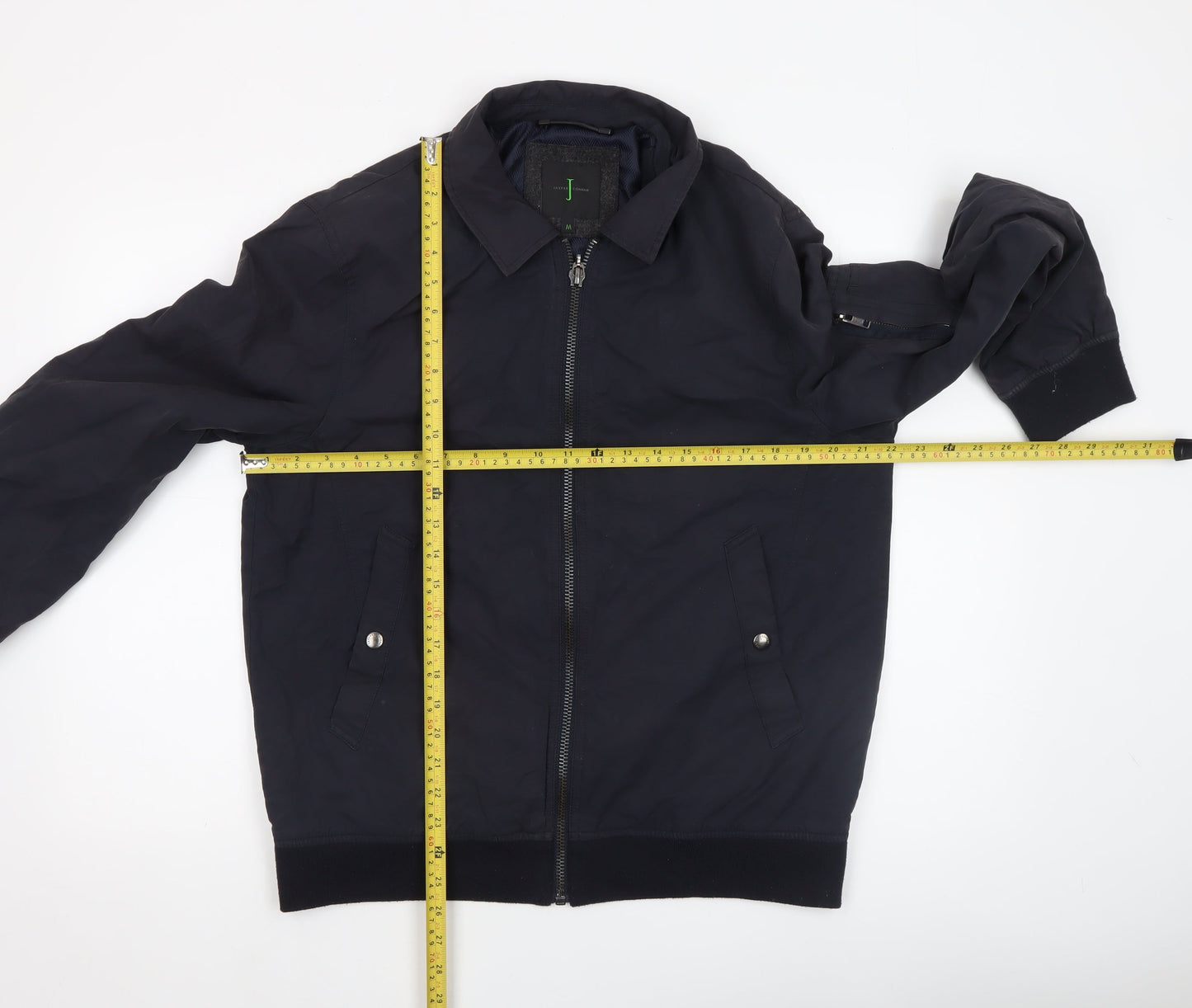 Jasper Conran Men's Black Bomber Jacket Size M Cotton Blend