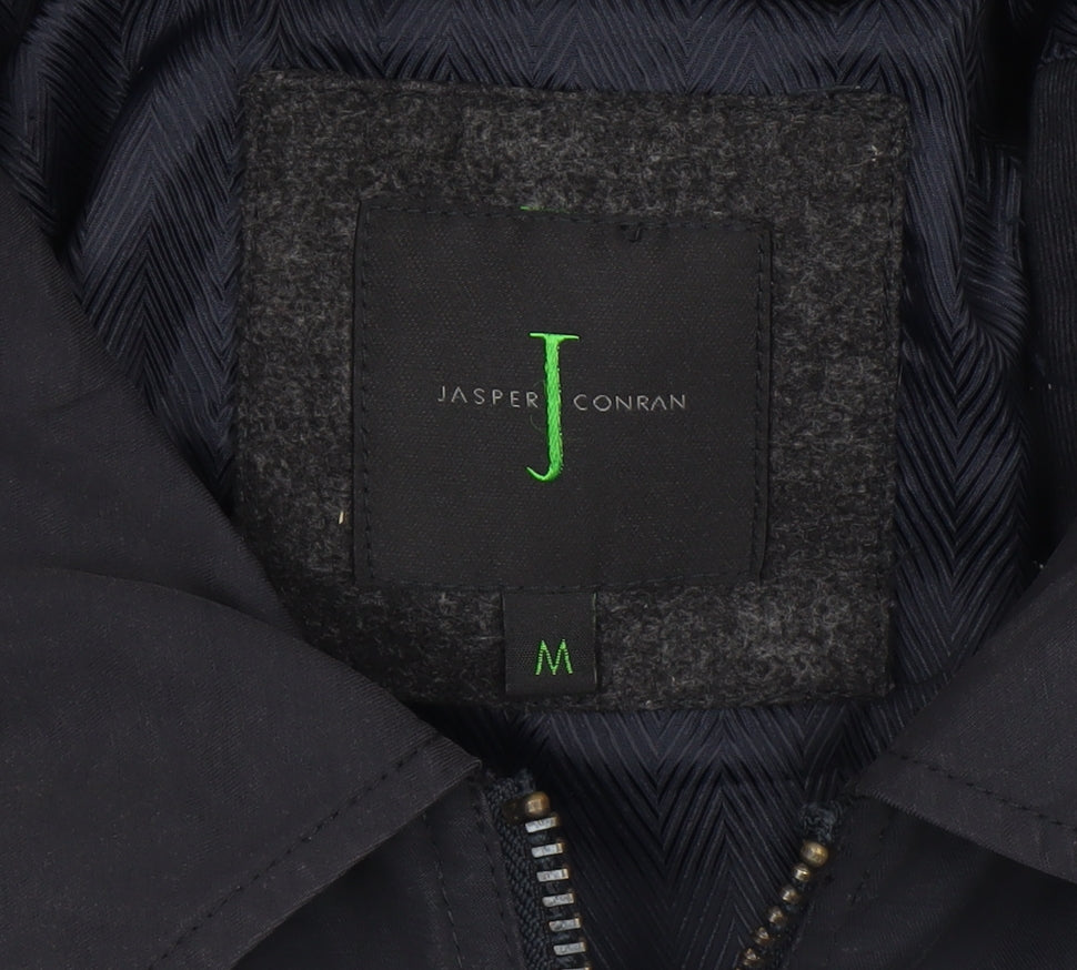 Jasper Conran Men's Black Bomber Jacket Size M Cotton Blend