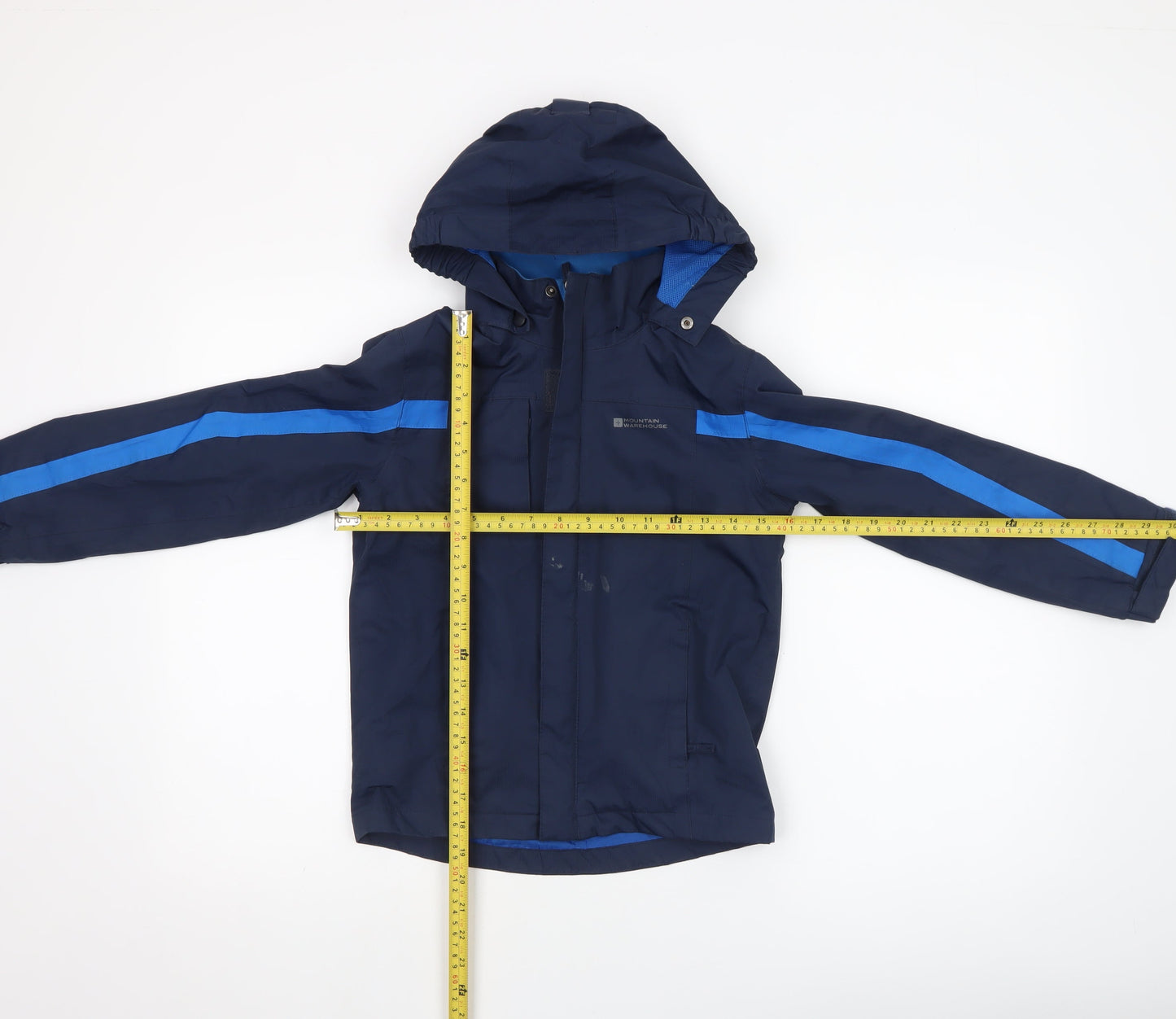 Mountain Warehouse Boys Blue Waterproof Hooded Rain Coat Jacket 7-8 Years