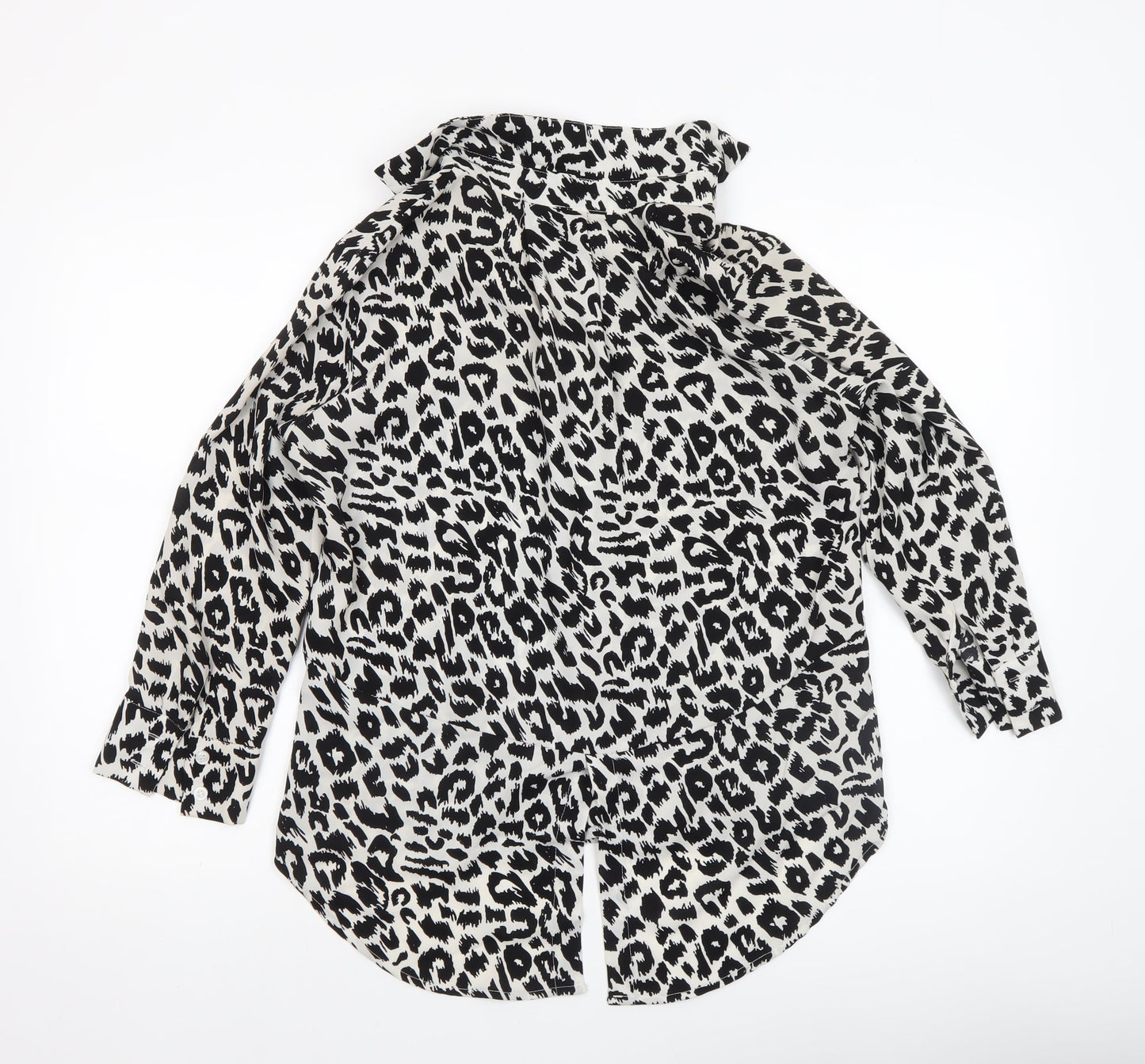 Cutie Women’s Black White Leopard Print Polyester Jumpsuit UK 10