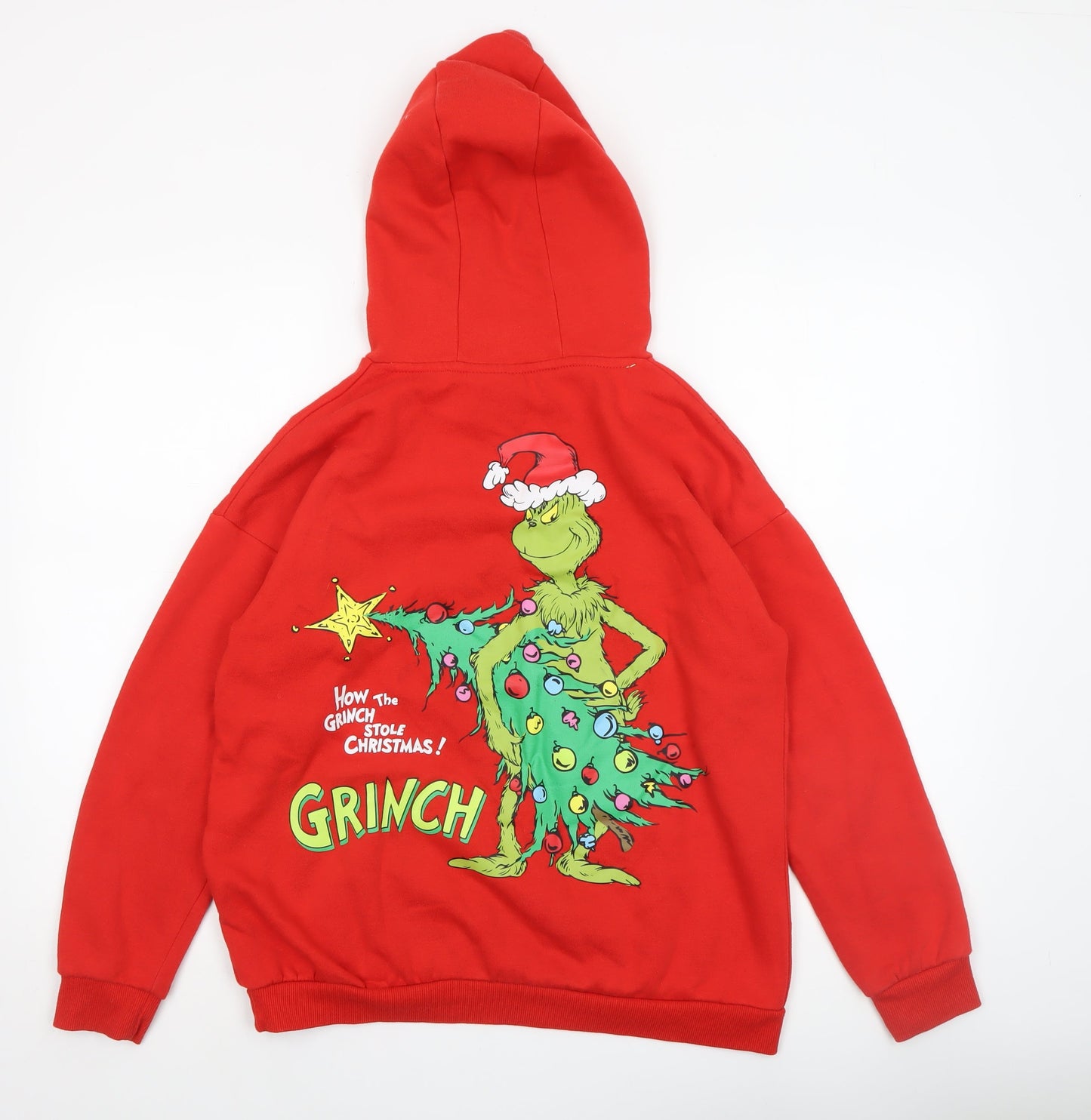 The Grinch Boys Red Pullover Hoodie 12-13 Years Christmas Graphic Print