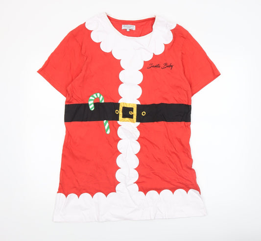 Brave Soul Men's Red Christmas Santa Baby Graphic T-Shirt Size M