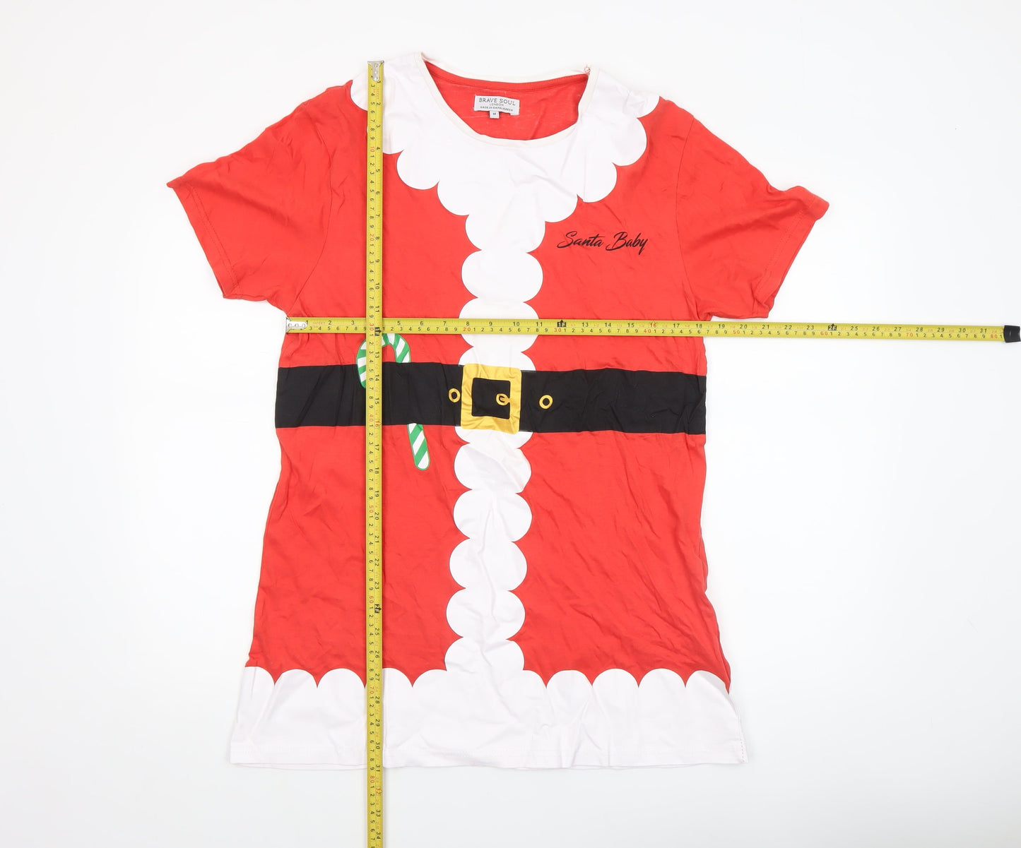 Brave Soul Men's Red Christmas Santa Baby Graphic T-Shirt Size M