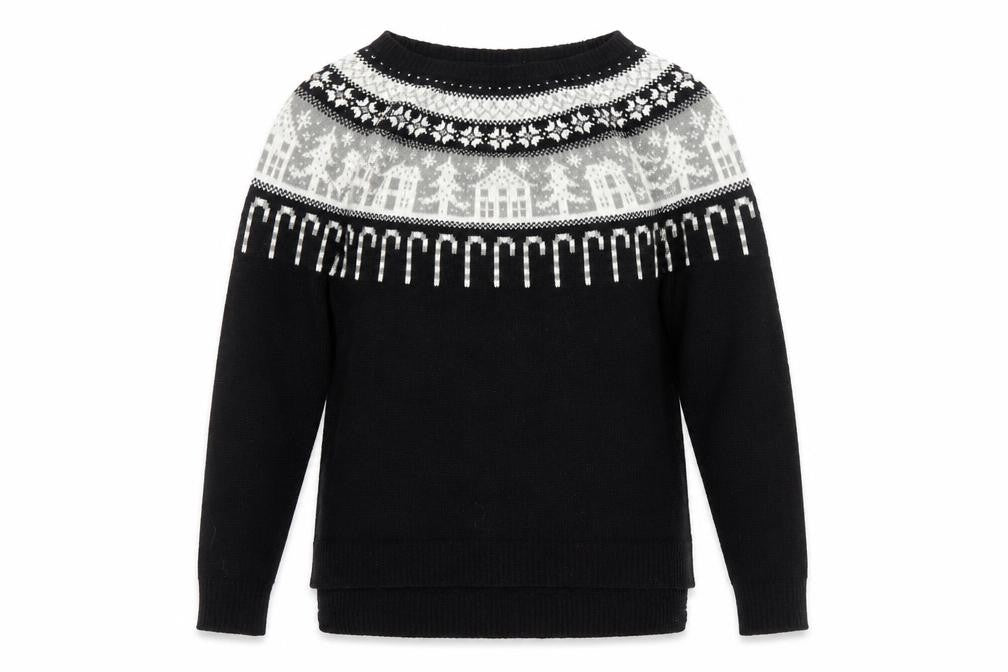 Next Women's Black Fair Isle Christmas Jumper Size 8