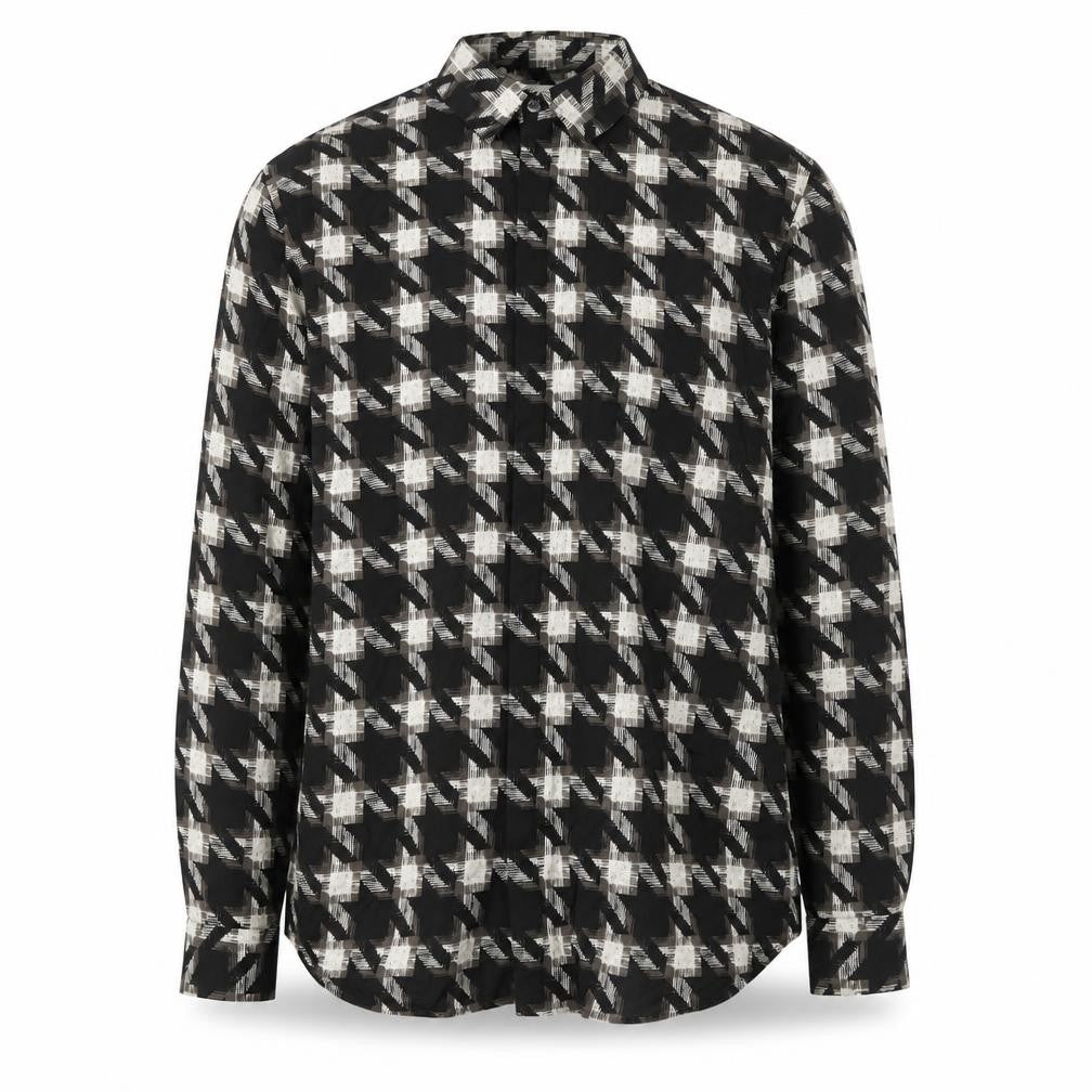 Marks & Spencer Autograph Men's Black Check Long Sleeve Button-Up Shirt M