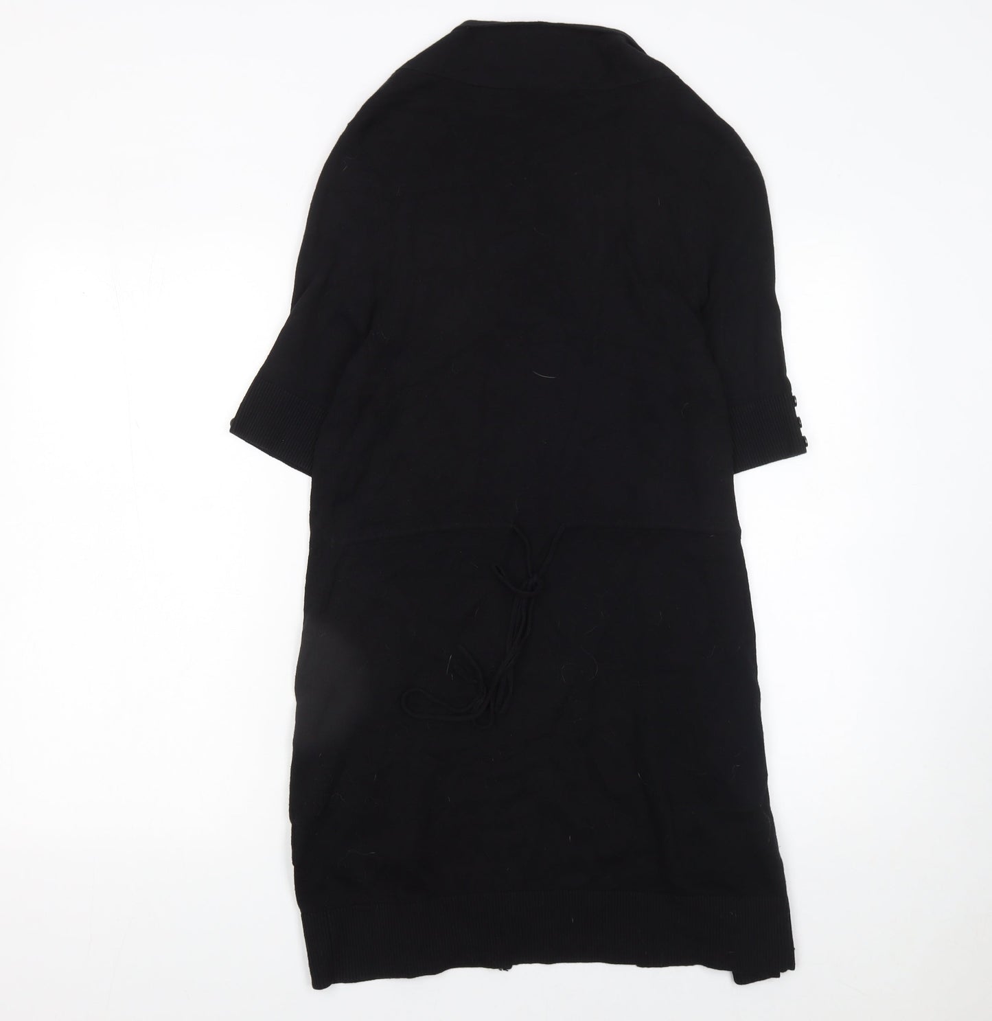Wallis Womens Black Knit Open Cardigan Size M Short Sleeve