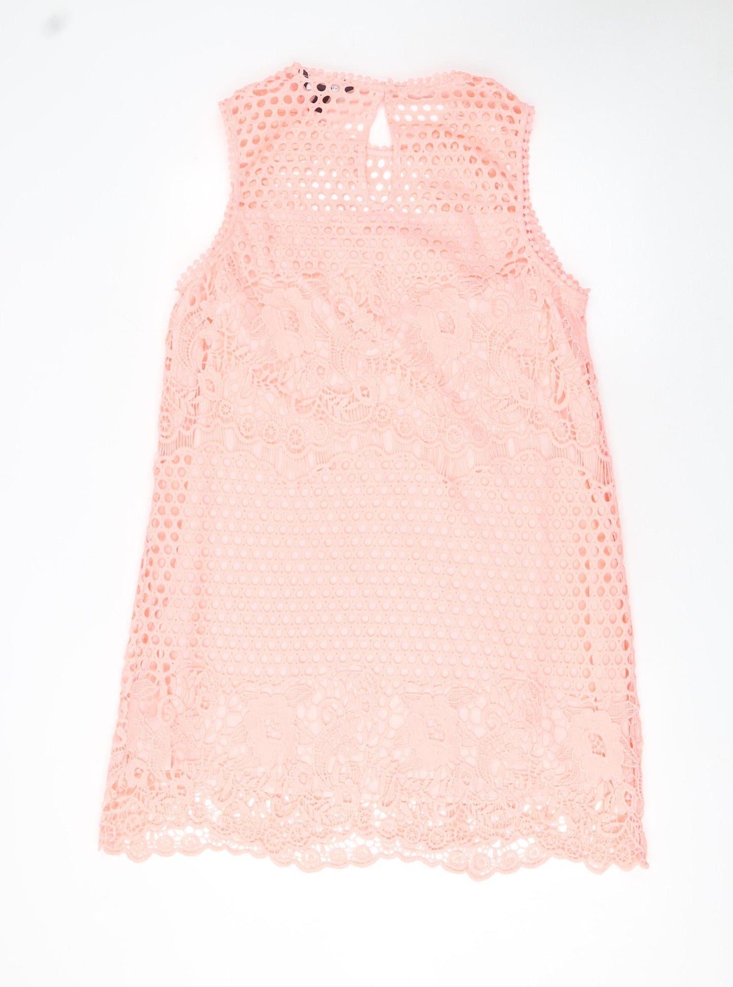 New Look Women Pink Lace Sleeveless Shift Dress Size 18
