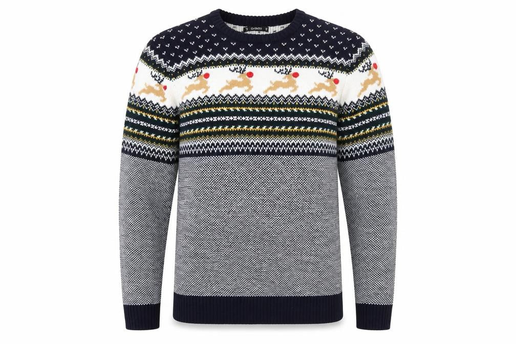 Dunnes Men's Navy Christmas Fair Isle Jumper Size M