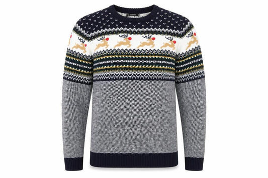 Dunnes Men's Navy Christmas Fair Isle Jumper Size M