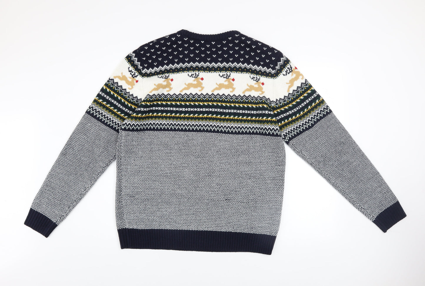 Dunnes Stores Men's Navy Christmas Fair Isle Jumper Size M