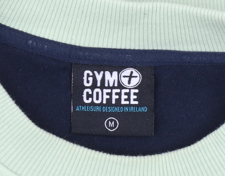 Gym+Coffee Womens Green Pullover Sweatshirt Size M Relaxed Fit