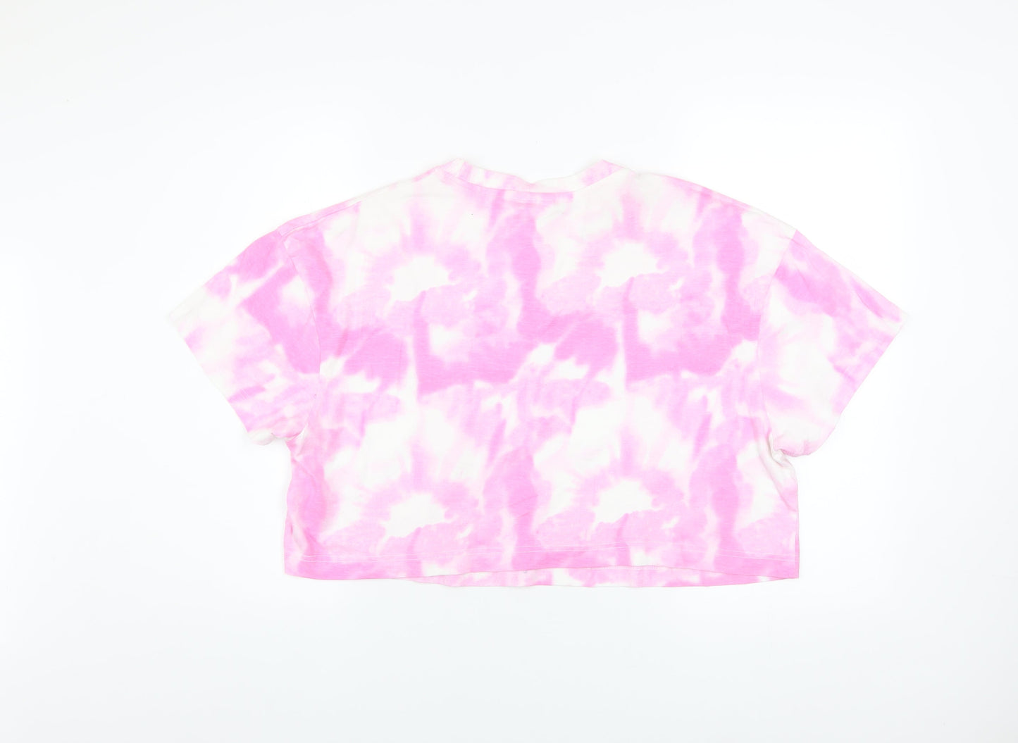 Barbie The Movie Pink Tie-Dye Cropped T-Shirt Women's L Trendy Casual Top