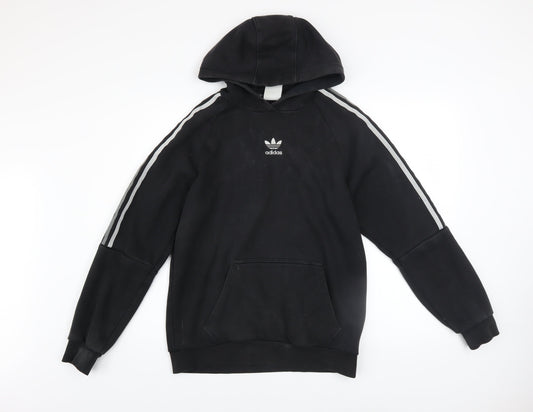 Adidas Men's Black Pullover Hoodie Size S Logo Fleece Sweatshirt