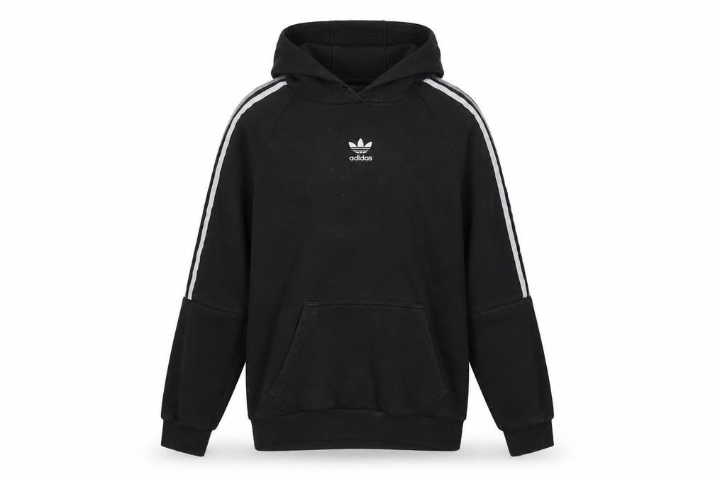 Adidas Men's Black Pullover Hoodie Size S Logo Fleece Sweatshirt