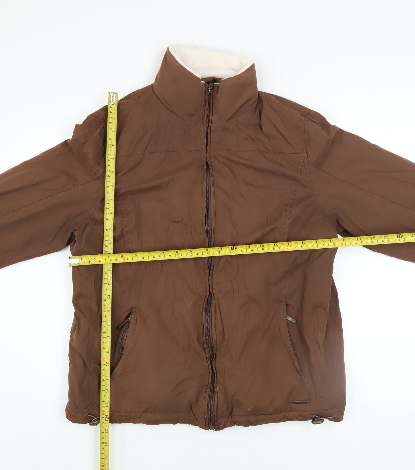 Paco Sport Men's Brown L Full Zip Lined Basic Jacket