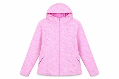 Front view of St. Bernard Women’s Pink Hooded Full Zip Active Jacket, size UK 16
