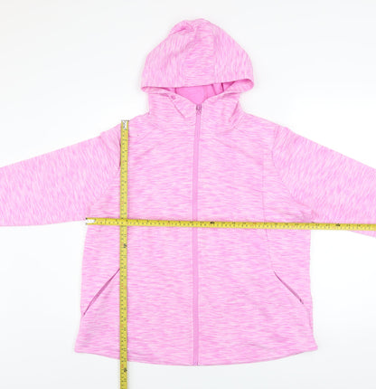 Back view of St. Bernard Women’s Pink Hooded Full Zip Active Jacket, size UK 16