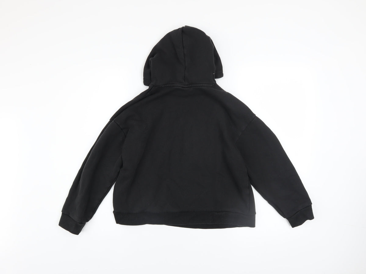 Puma Boys Black 13-14 Years Pullover Hoodie Cotton Blend Logo Sweatshirt
