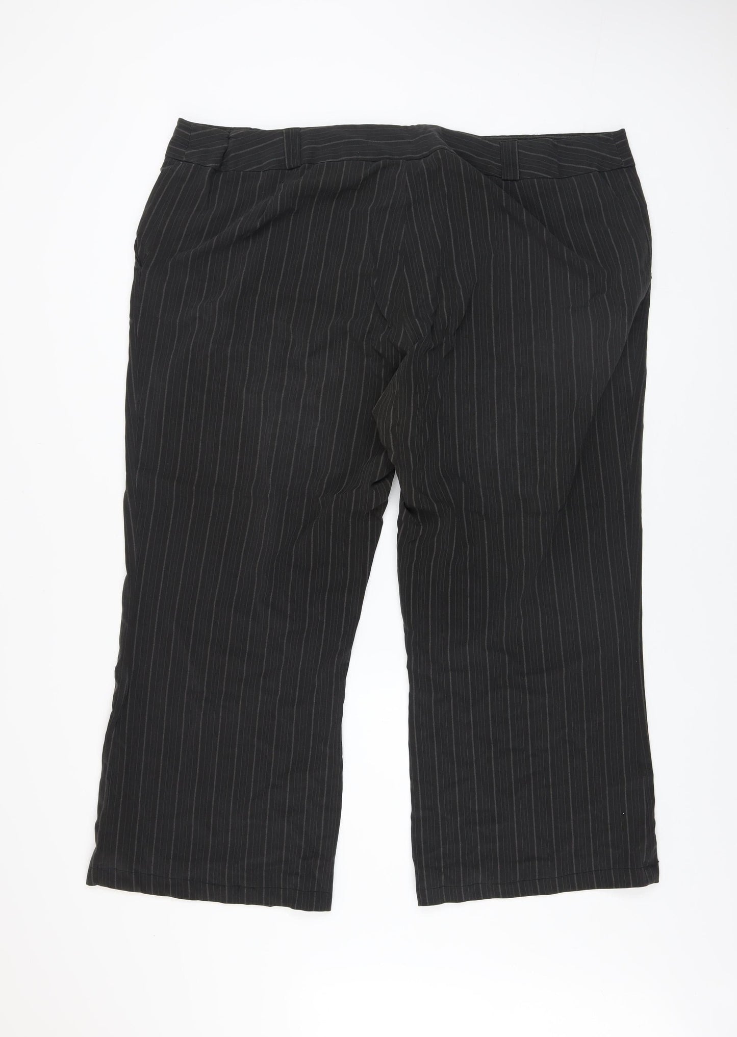 Dorothy Perkins Womens Black Pinstripe Wide-Leg Trousers Size 22