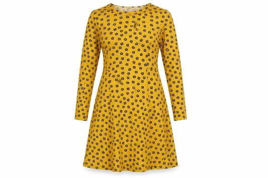 New Look Petite Yellow Floral A-Line Dress Women’s UK 6