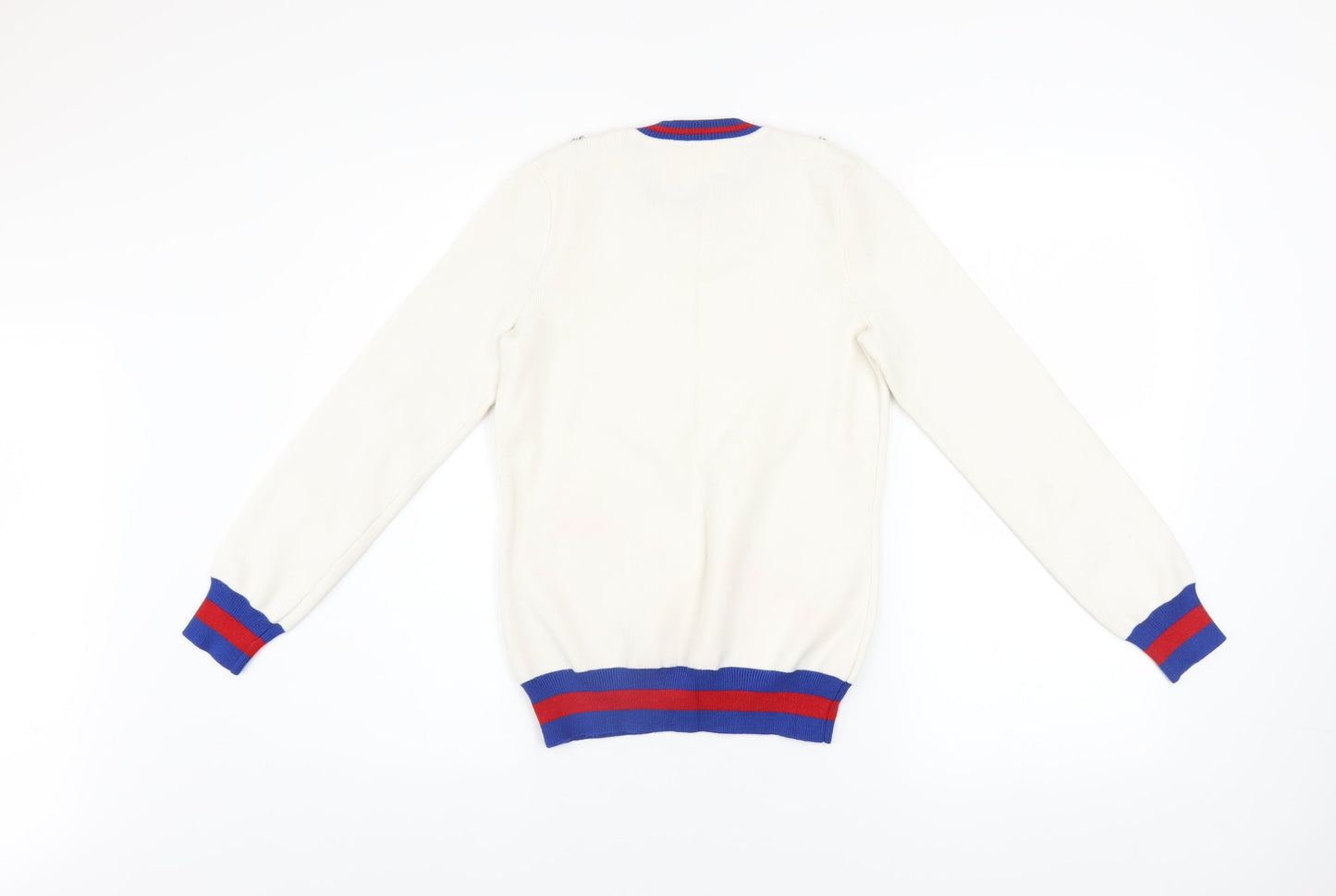 Savida Women’s Ivory Floral Embroidered Crew Neck Jumper XS