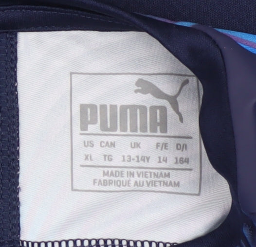 Puma Boys Blue Graphic DryCELL Short Sleeve Sports T-Shirt 13-14 Years